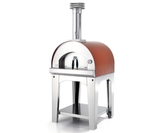 Fontana Margherita Rosso Wood Fired Pizza Oven with Trolley