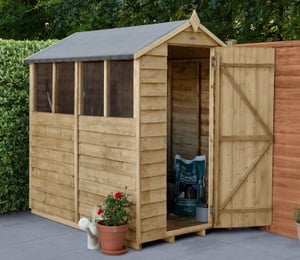 Forest 4 x 6 ft Overlap 4 Window Shed