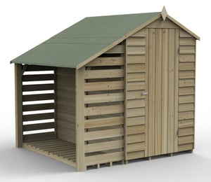 Forest 4 x 6 ft Overlap Security Shed With Lean To