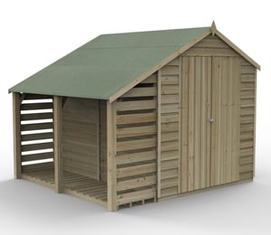 Forest 6 x 8 ft Overlap Double Door Shed With Lean To