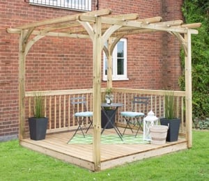 Forest 8 x 8 ft Patio Deck Kit With Pergola