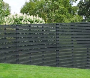 Forest Anthracite Grey Slatted 6 x 6 ft Fence Panel