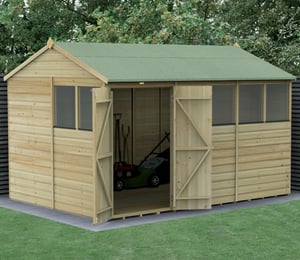 Forest Beckwood 12 x 8 ft Shiplap Reverse Apex Shed