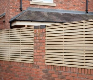 Forest Double Slat Contemporary 6 x 3 ft Fence Panel