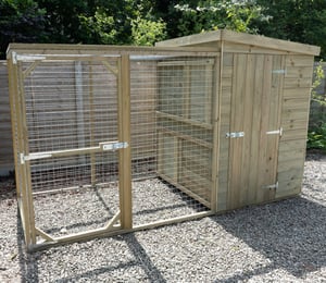 Forest Large Wooden Dog Kennel With Run
