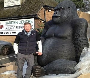 Giant Male Silverback Gorilla Statue