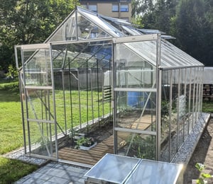 Grand 8 x 18 ft Silver Greenhouse Package
