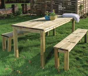 Grange Rectangular Garden Table and Bench Set