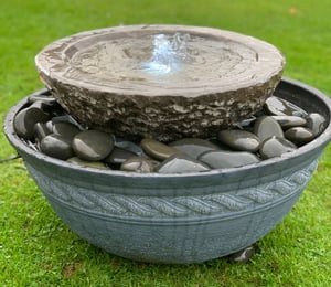 Granite Lotus Bowl Water Feature Set