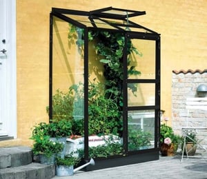 Halls 4 x 2 ft Black Wall Garden Lean To