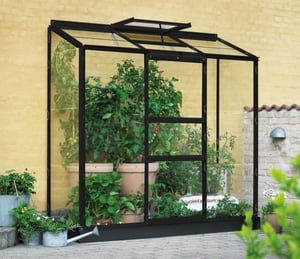 Halls 6 x 2 ft Black Wall Garden Lean To
