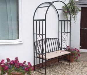 Greenhurst Huntingdon Arbour Arch and Bench with Cushion