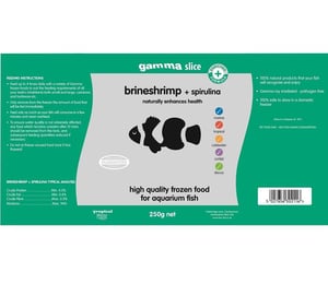 Gamma Frozen Brineshrimp and Spirulina 250g Slice Pack