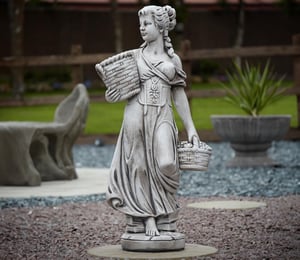 Large Girl and Basket Statue