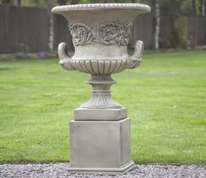 Large Urn Handles on Plinth