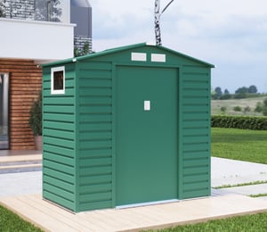 Lotus Sheds Hypnos 7 x 4 ft Apex Metal Shed in Green
