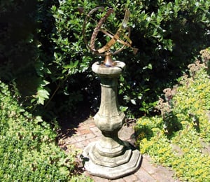 Lucas Stone Pedestal with Large Armillary