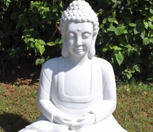 Meditating White 55cm Buddha Statue