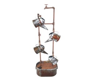 Metal Tap & Watering Cans Water Feature