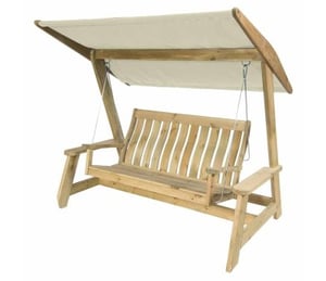 Alexander Rose Malu Pine Ecru Canopy Swing Seat