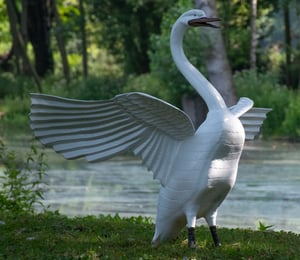 Open Wing Swan Ornament