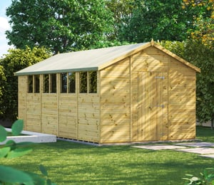 Power 10 x 18 ft Premium Apex Shed