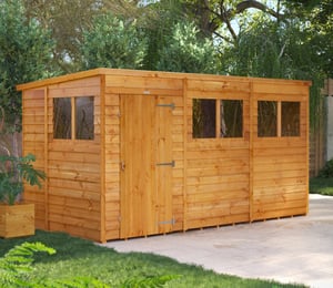 Power 12 x 6 ft Overlap Pent Shed