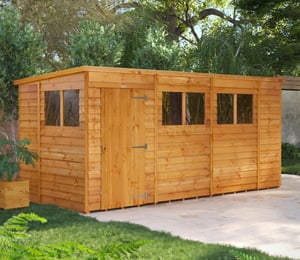Power 14 x 6 ft Overlap Pent Shed