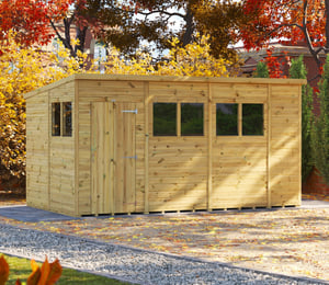 Power 14 x 8 ft Premium Pent Shed