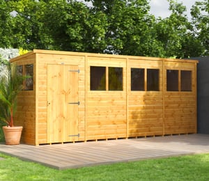 Power 16 x 4 ft Pent Shed