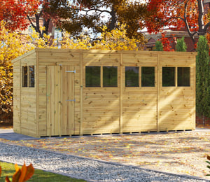 Power 16 x 6 ft Premium Pent Shed