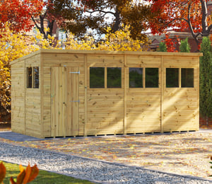 Power 16 x 8 ft Premium Pent Shed