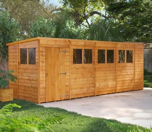 Power 18 x 6 ft Overlap Pent Shed
