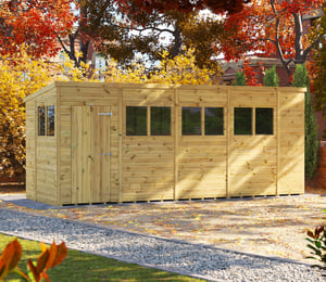 Power 18 x 6 ft Premium Pent Shed