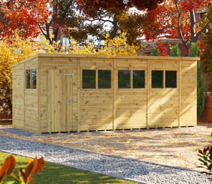 Power 18 x 8 ft Premium Pent Shed