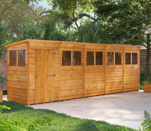 Power 20 x 4 ft Overlap Pent Shed
