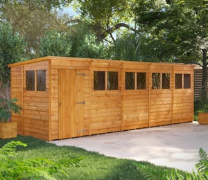 Power 20 x 6 ft Overlap Pent Shed