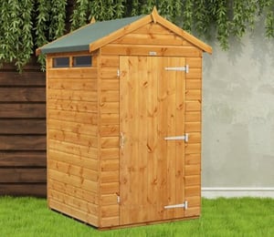 Power 4 x 4 ft Security Apex Shed