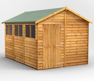Power 8 x 12 ft Overlap Apex Shed
