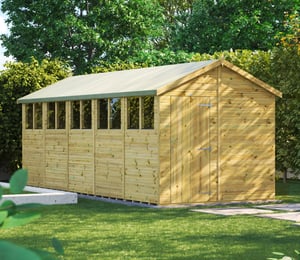 Power 8 x 20 ft Premium Apex Shed