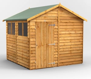 Power 8 x 8 ft Overlap Apex Shed