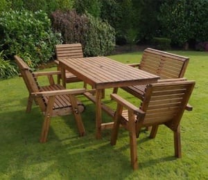 Riverco Dales Six Seater Large Chair Bench Patio Set