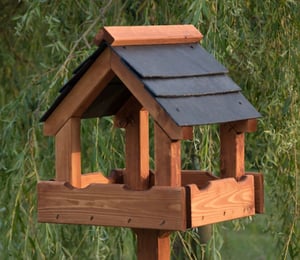 Riverside Woodcraft Baby Triple Slate Roof Bird Table