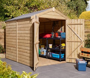 Rowlinson 6 x 8 ft Shiplap Security Apex Shed