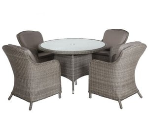 Royalcraft Paris 4 Seater Imperial Round 110cm Table Dining Set