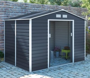 Royalcraft Cambridge Grey 9ft x 10ft Metal Shed