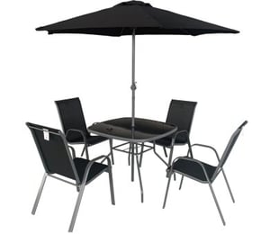 Royalcraft Rio 4 Seater Dining Set with Parasol