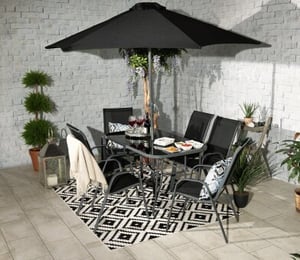 Royalcraft Rio 6 Seater Dining Set with Parasol