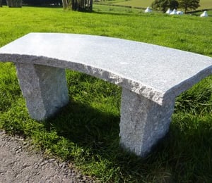 Rustic Curved Granite Bench