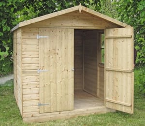 Shire Alderney 7 x 7 ft Pressure Treated Double Door Shed